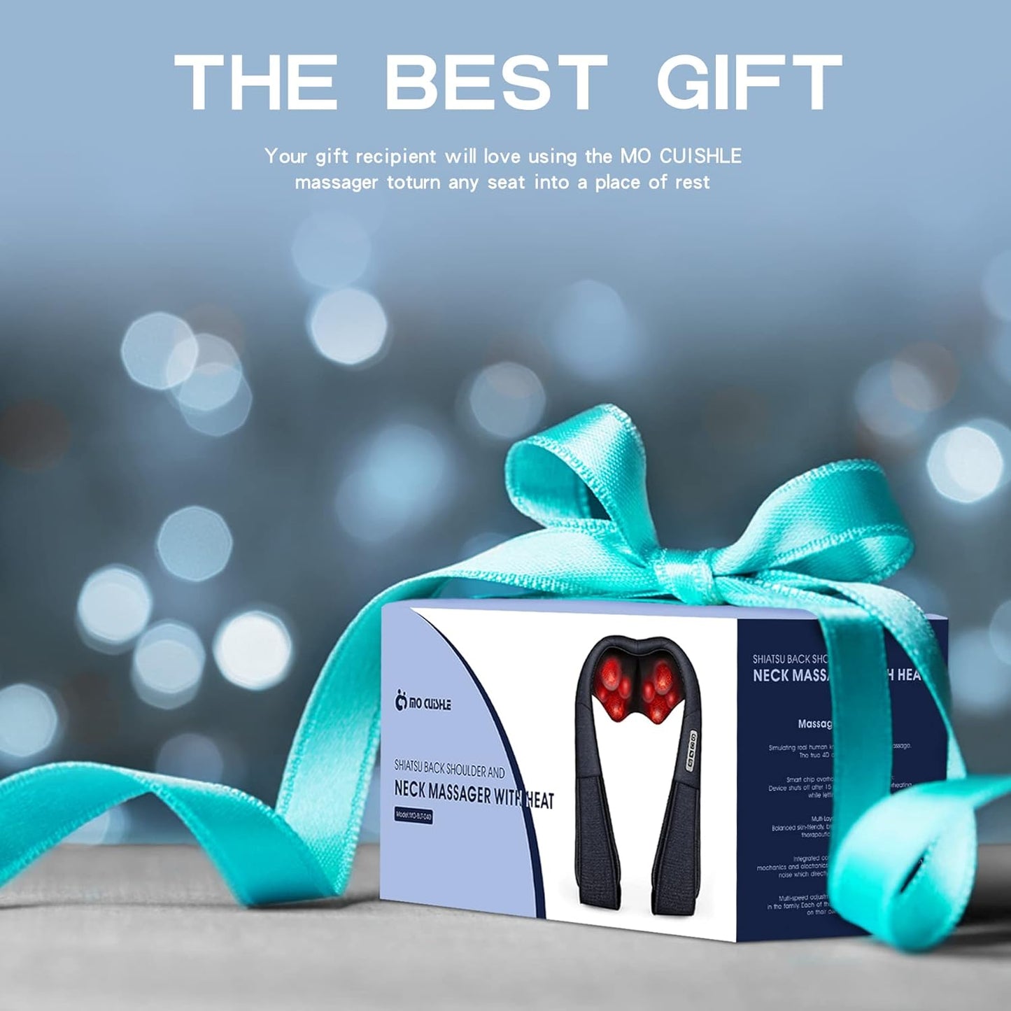 Mothers Day Gifts for Mom Wife Women, Shiatsu Back Shoulder and Neck Massager with Heat, Electric Deep Tissue 4D Kneading Massage, Best Gifts for Men Dad Husband, Fathers Day, Christmas