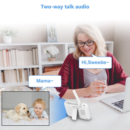 Hb6336 Baby Monitor with Camera and Audio, 3.2" IPS Color Display, Full Remote Pan and Zoom, IR Night Vision, 1000 Ft Range, Wall Mount, WiFi-Free Design